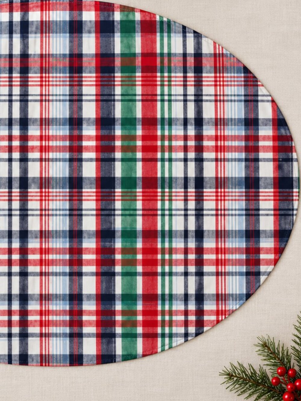 Bardwil Oval Tablecloth Plaid 60" X 84" Nantucket Vtg Holiday Kitchen Table